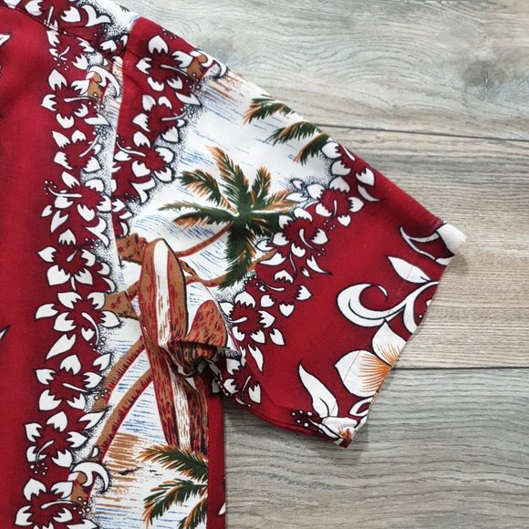 Untied Mens Large Short Sleeve Hawaiian Shirt Casual Vacation Pool Beach Party - Picture 4 of 9